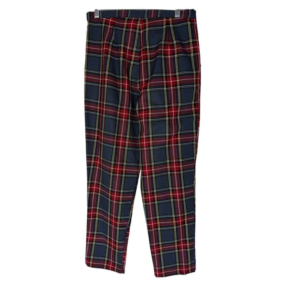 Urban Renewal Gray & Red‎ Plaid High Waisted Straight Trousers Pants Size S